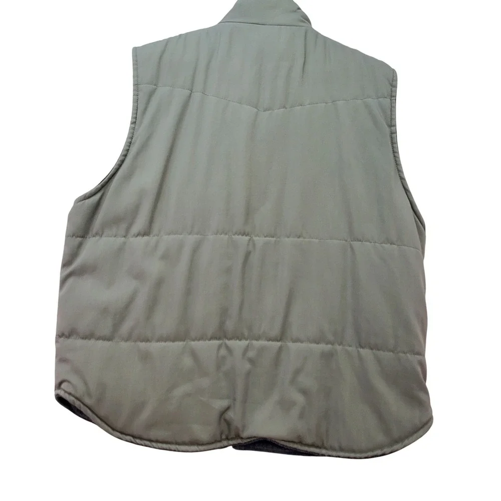 Naturalife Mens‎ Puffer Vest Olive Green Fleece Lined Full Zip Size Medium 9879